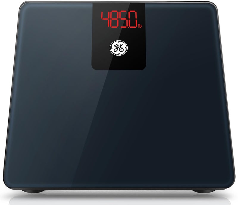 GE Bathroom Scale for Body Weight, Digital Weight Scales 500lb Heavy Duty Measuring Device for People Accurate BMI Weighing Machine with Bluetooth, Black - Image 1
